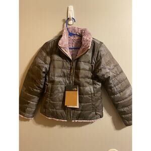 NWT The North Face Mossbud Swirl Reversible Jacket Camoflage and Mauve size 5